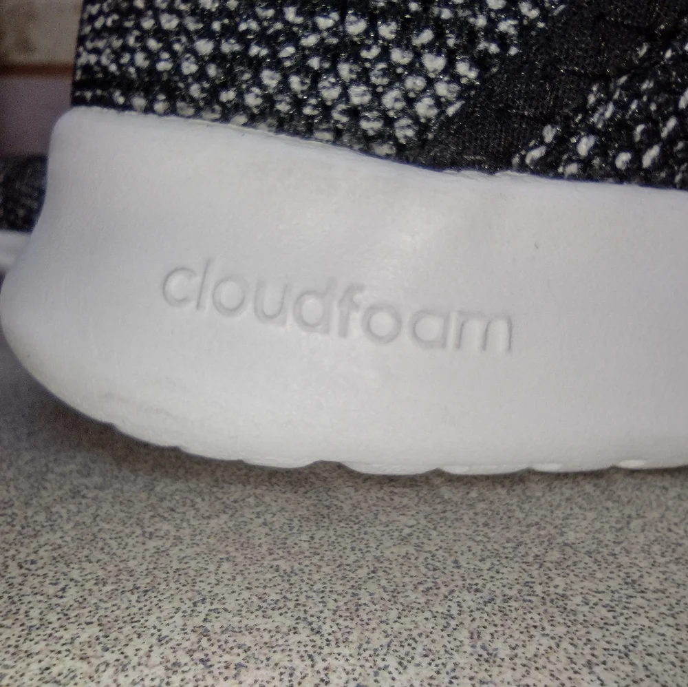 SOLD🌹adidas CLOUDFOAM PURE SHOES Sz 7 Med Blk/Blk/White Pull-on NEVER WORN - Picture 6 of 8